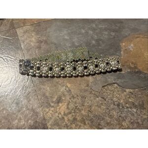 SG Sergio Gutierrez Silver Liquid Metal Mesh Chocker Necklace Fashion Jewelry